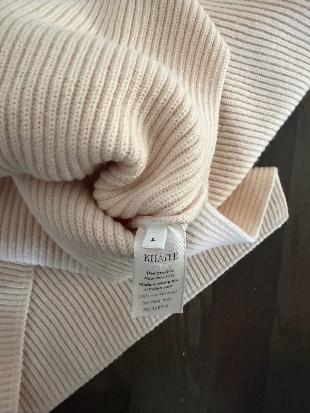 KHAITE Soft Cream Ribbed Square-Neck Sweater - Picture 6 of 6